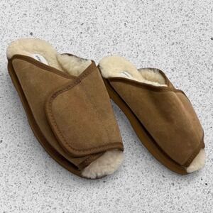 The Vermont Country Store Women's Scuff Slipper Sheepskin‎ Tan size 11